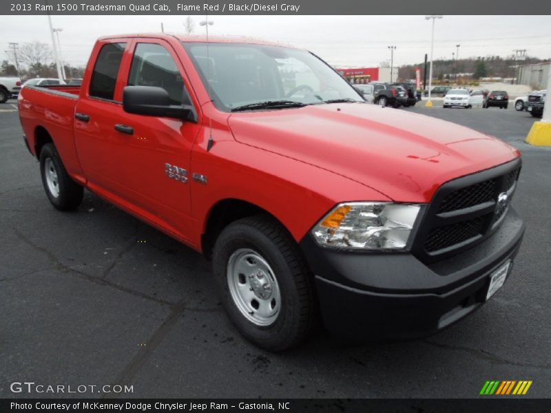 Flame Red / Black/Diesel Gray 2013 Ram 1500 Tradesman Quad Cab