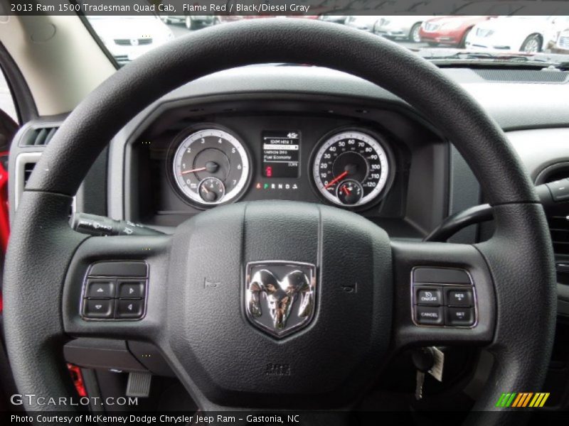 Flame Red / Black/Diesel Gray 2013 Ram 1500 Tradesman Quad Cab