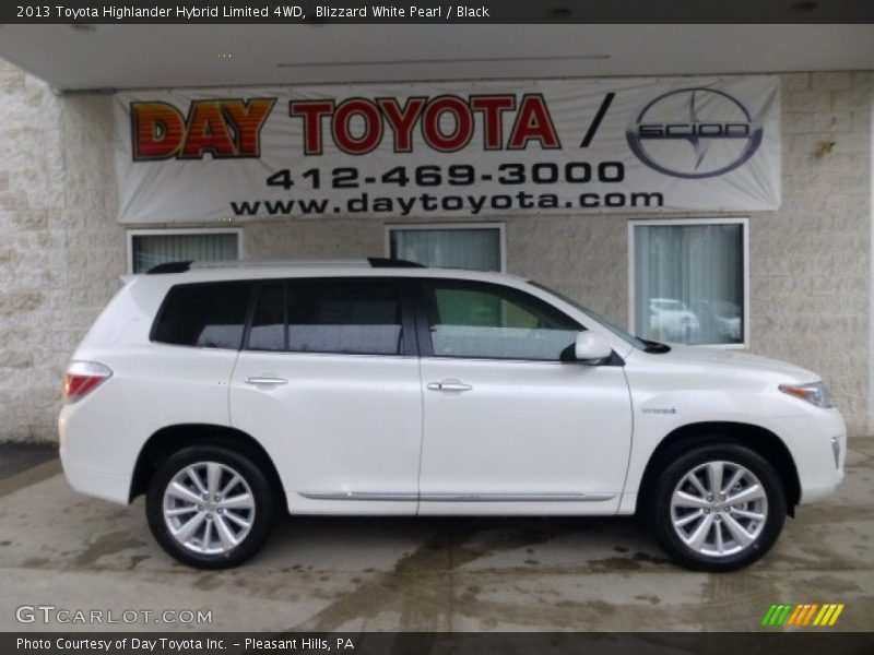 Blizzard White Pearl / Black 2013 Toyota Highlander Hybrid Limited 4WD