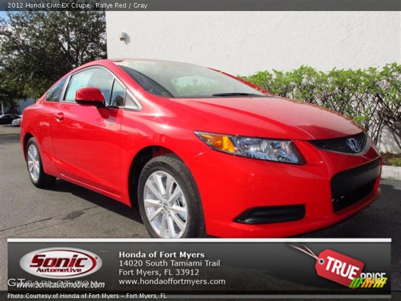 Rallye Red / Gray 2012 Honda Civic EX Coupe