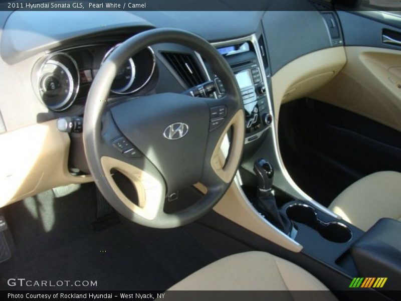 Pearl White / Camel 2011 Hyundai Sonata GLS