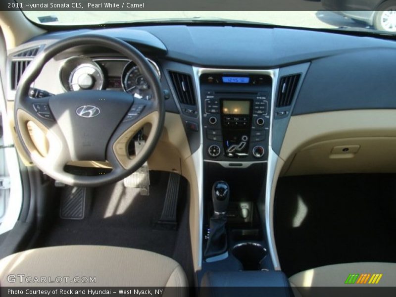 Pearl White / Camel 2011 Hyundai Sonata GLS