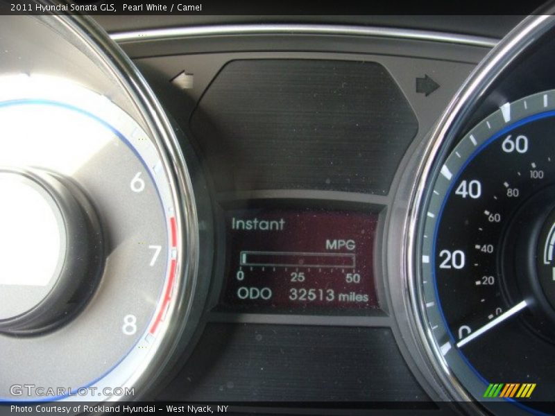 Pearl White / Camel 2011 Hyundai Sonata GLS