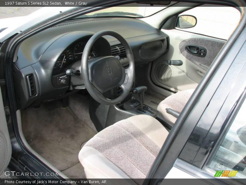 White / Gray 1997 Saturn S Series SL2 Sedan