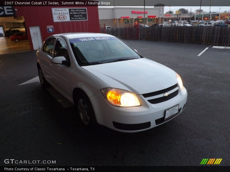 Summit White / Neutral Beige 2007 Chevrolet Cobalt LT Sedan