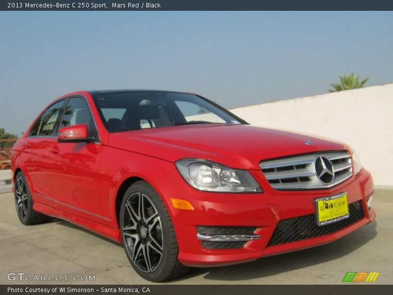 Mars Red / Black 2013 Mercedes-Benz C 250 Sport