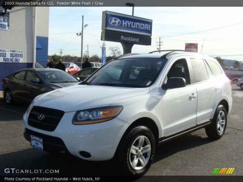 Powder White Pearl / Gray 2009 Hyundai Santa Fe GLS