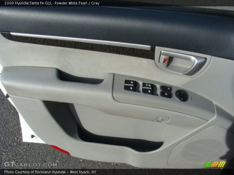 Powder White Pearl / Gray 2009 Hyundai Santa Fe GLS