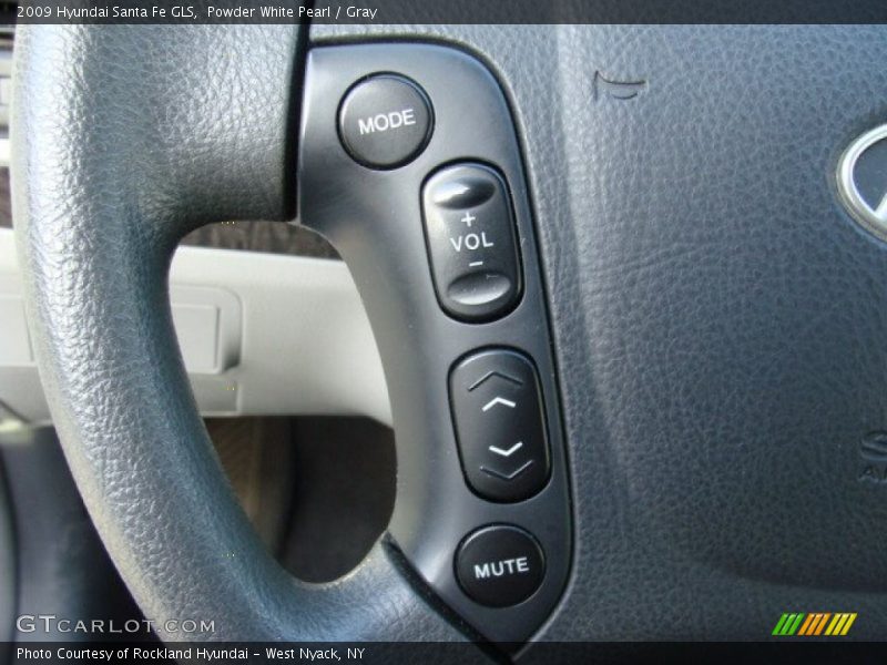 Powder White Pearl / Gray 2009 Hyundai Santa Fe GLS