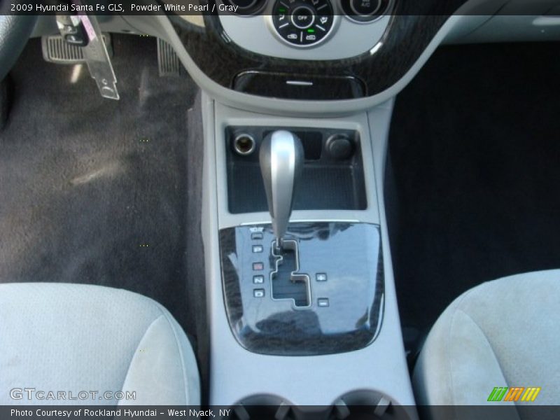 Powder White Pearl / Gray 2009 Hyundai Santa Fe GLS
