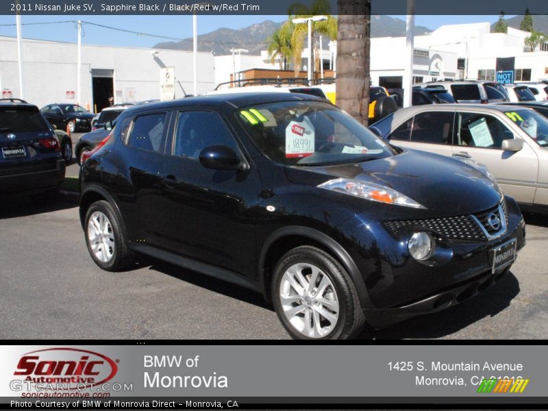 Sapphire Black / Black/Red w/Red Trim 2011 Nissan Juke SV