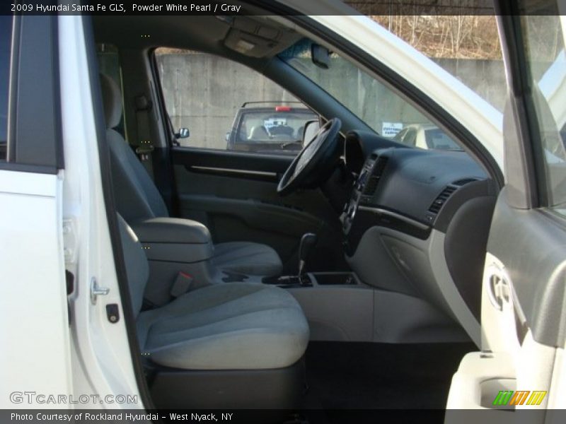 Powder White Pearl / Gray 2009 Hyundai Santa Fe GLS
