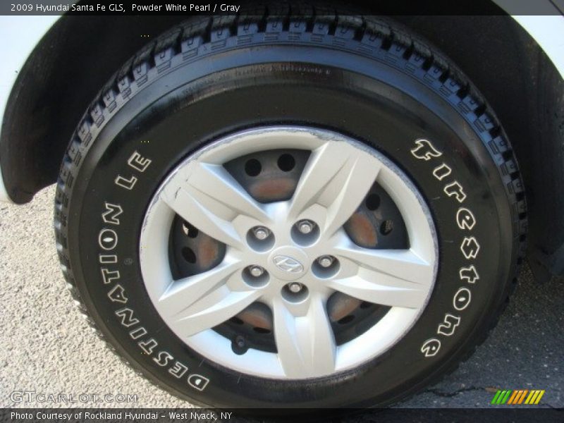 Powder White Pearl / Gray 2009 Hyundai Santa Fe GLS