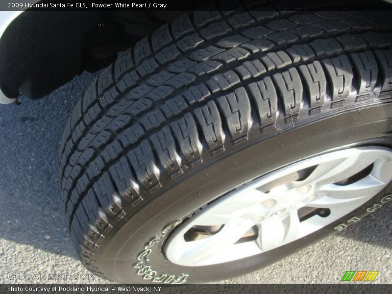 Powder White Pearl / Gray 2009 Hyundai Santa Fe GLS