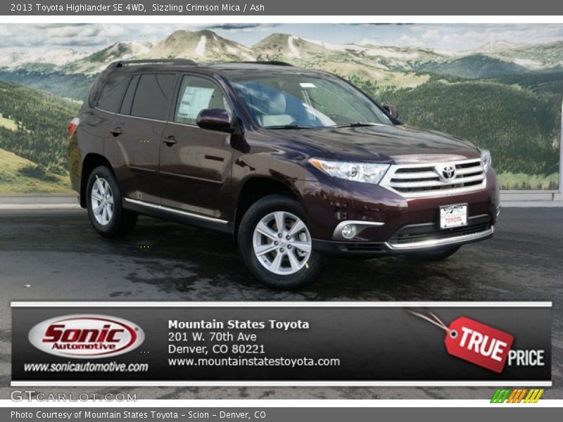 Sizzling Crimson Mica / Ash 2013 Toyota Highlander SE 4WD