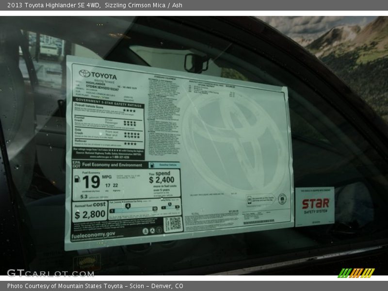 Sizzling Crimson Mica / Ash 2013 Toyota Highlander SE 4WD