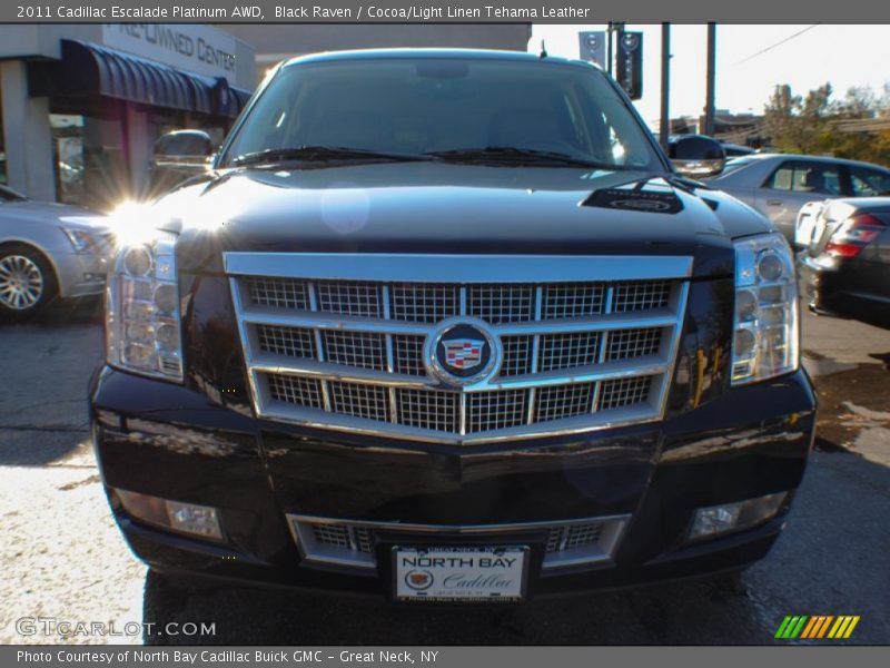 Black Raven / Cocoa/Light Linen Tehama Leather 2011 Cadillac Escalade Platinum AWD