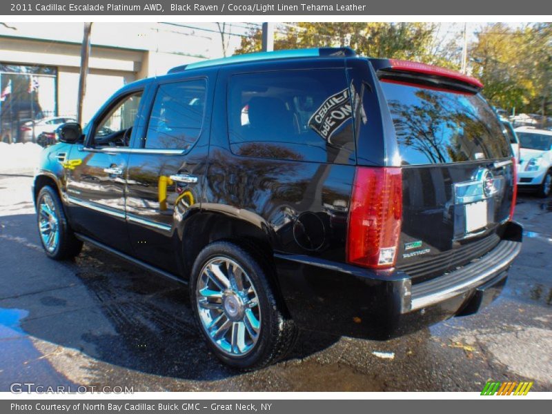 Black Raven / Cocoa/Light Linen Tehama Leather 2011 Cadillac Escalade Platinum AWD