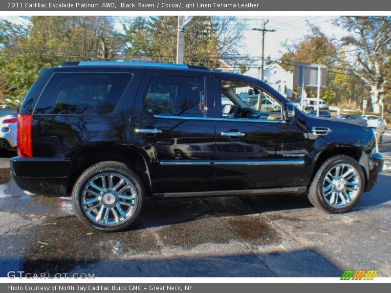 Black Raven / Cocoa/Light Linen Tehama Leather 2011 Cadillac Escalade Platinum AWD