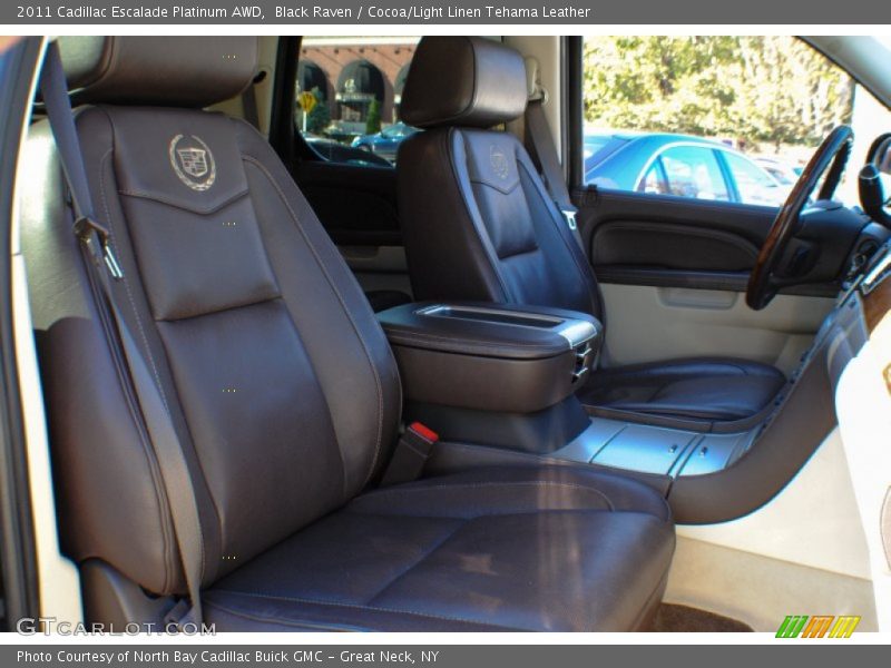 Black Raven / Cocoa/Light Linen Tehama Leather 2011 Cadillac Escalade Platinum AWD