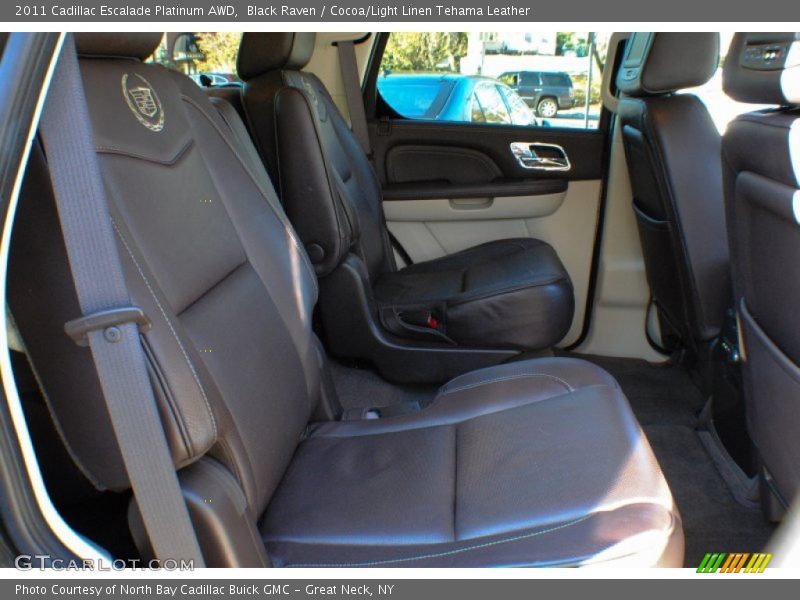 Black Raven / Cocoa/Light Linen Tehama Leather 2011 Cadillac Escalade Platinum AWD