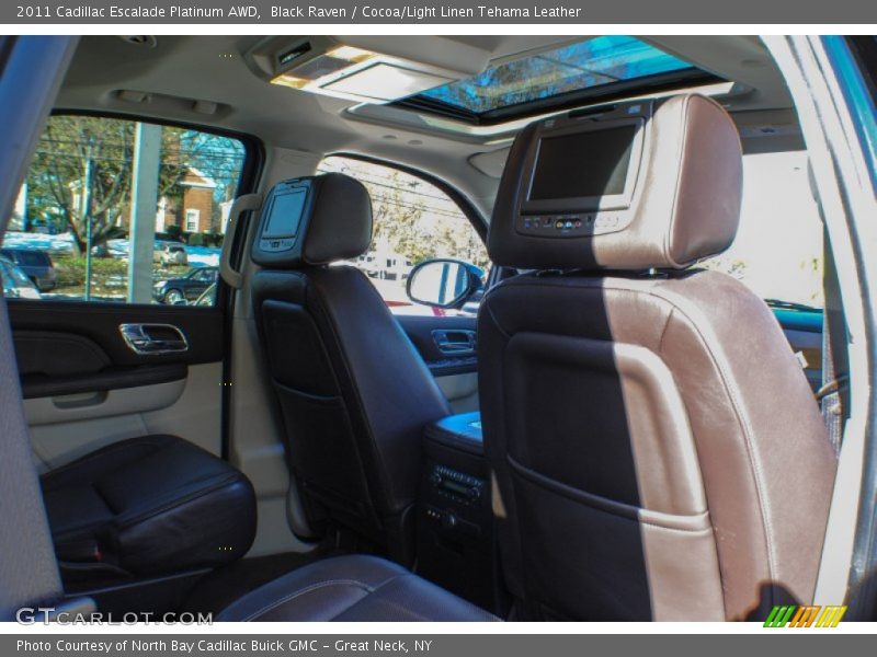 Black Raven / Cocoa/Light Linen Tehama Leather 2011 Cadillac Escalade Platinum AWD