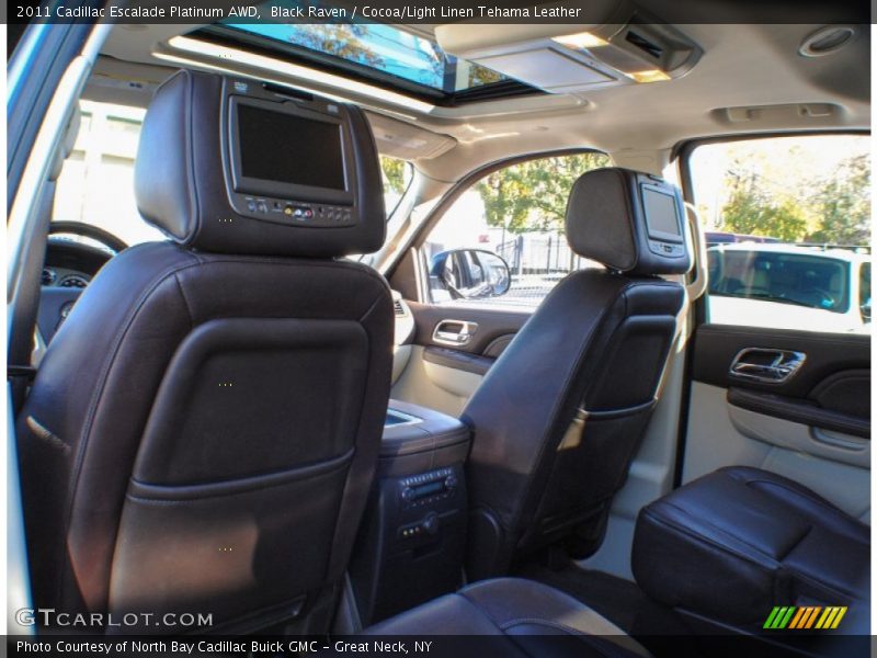 Black Raven / Cocoa/Light Linen Tehama Leather 2011 Cadillac Escalade Platinum AWD