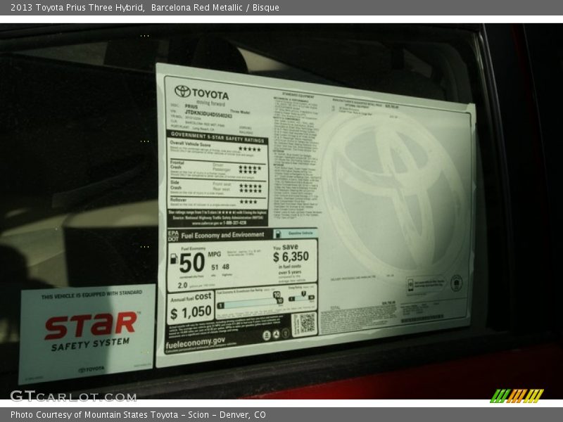 Barcelona Red Metallic / Bisque 2013 Toyota Prius Three Hybrid