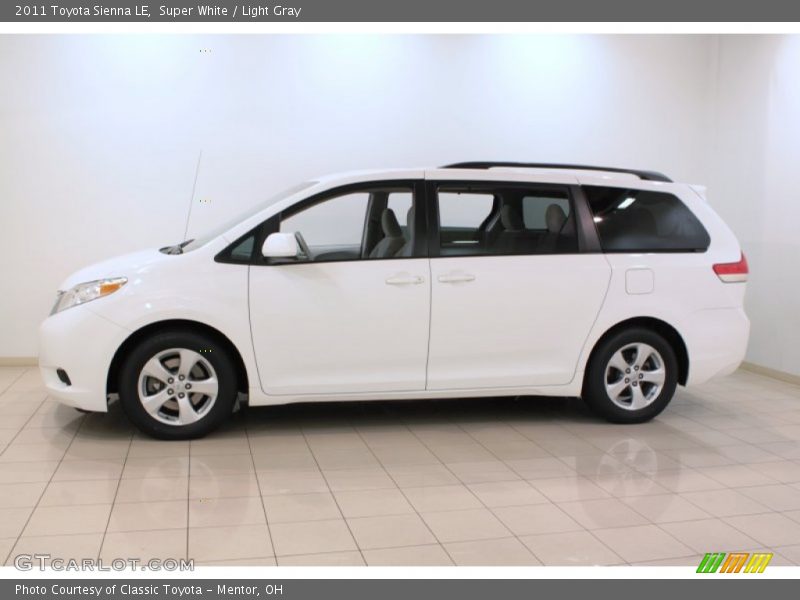 Super White / Light Gray 2011 Toyota Sienna LE