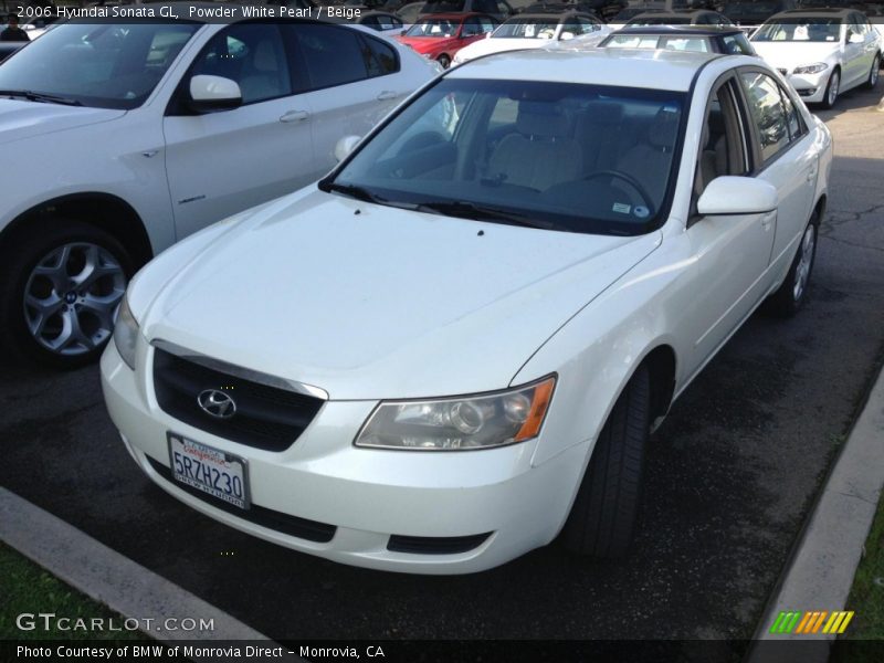 Powder White Pearl / Beige 2006 Hyundai Sonata GL