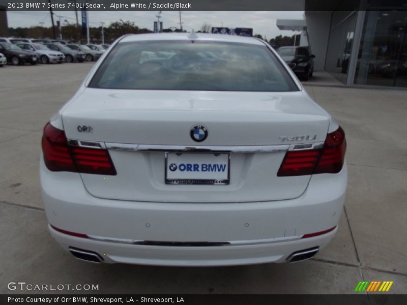 Alpine White / Saddle/Black 2013 BMW 7 Series 740Li Sedan