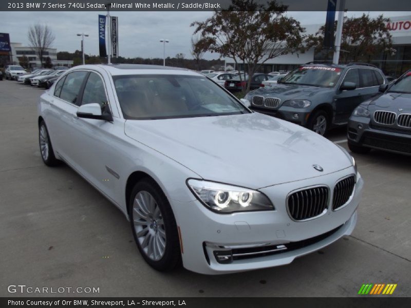 Mineral White Metallic / Saddle/Black 2013 BMW 7 Series 740Li Sedan
