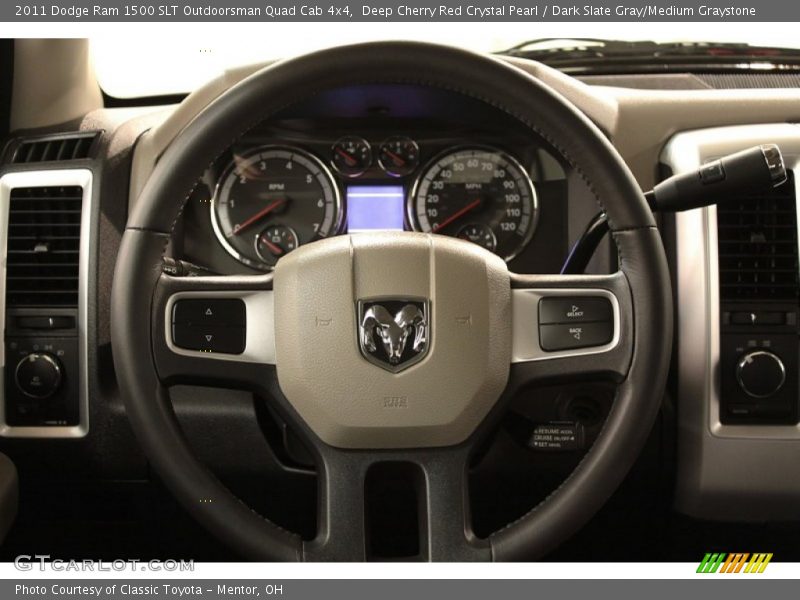 Deep Cherry Red Crystal Pearl / Dark Slate Gray/Medium Graystone 2011 Dodge Ram 1500 SLT Outdoorsman Quad Cab 4x4