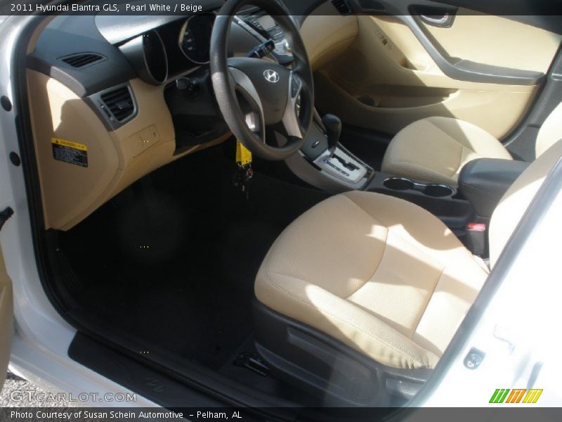 Pearl White / Beige 2011 Hyundai Elantra GLS