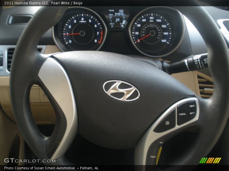 Pearl White / Beige 2011 Hyundai Elantra GLS