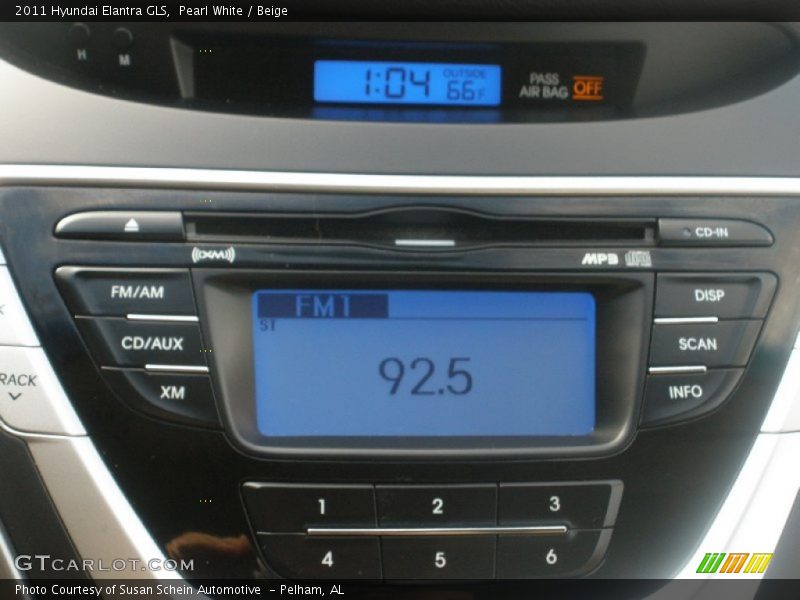 Pearl White / Beige 2011 Hyundai Elantra GLS