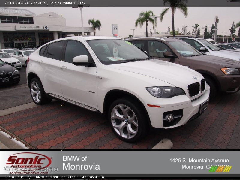 Alpine White / Black 2010 BMW X6 xDrive35i