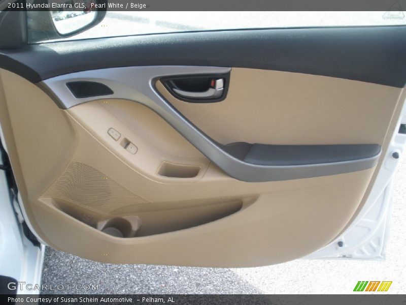Pearl White / Beige 2011 Hyundai Elantra GLS