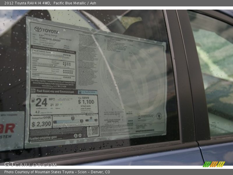 Pacific Blue Metallic / Ash 2012 Toyota RAV4 I4 4WD