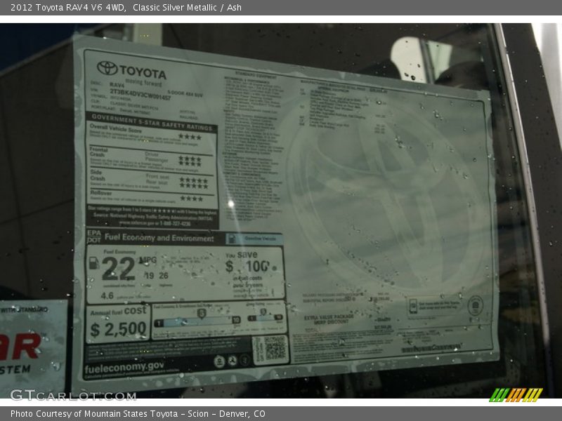 Classic Silver Metallic / Ash 2012 Toyota RAV4 V6 4WD