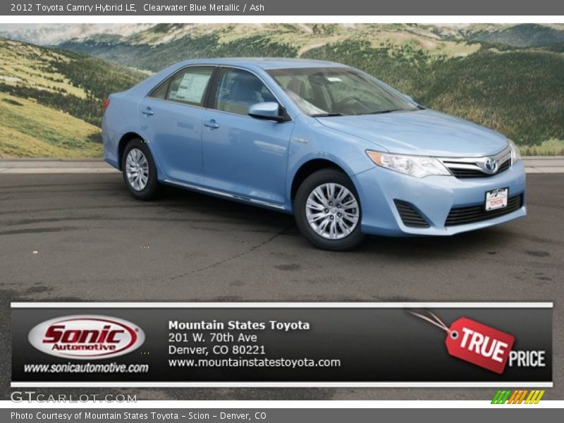 Clearwater Blue Metallic / Ash 2012 Toyota Camry Hybrid LE