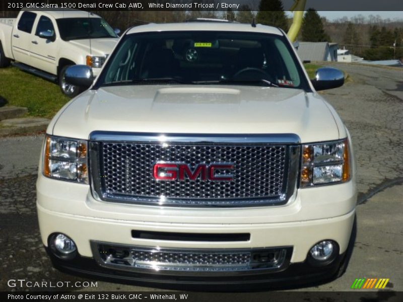 White Diamond Tricoat / Ebony 2013 GMC Sierra 1500 Denali Crew Cab AWD