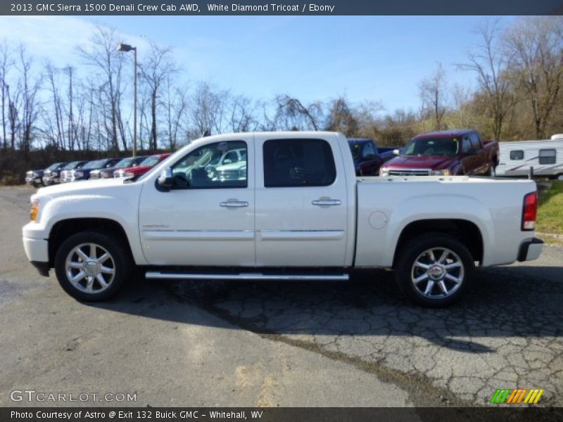 White Diamond Tricoat / Ebony 2013 GMC Sierra 1500 Denali Crew Cab AWD