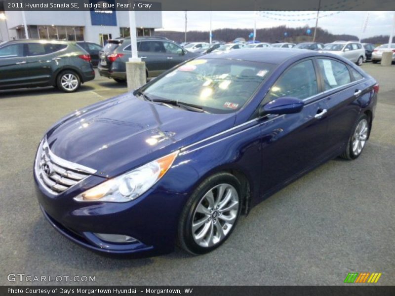 Indigo Blue Pearl / Gray 2011 Hyundai Sonata SE