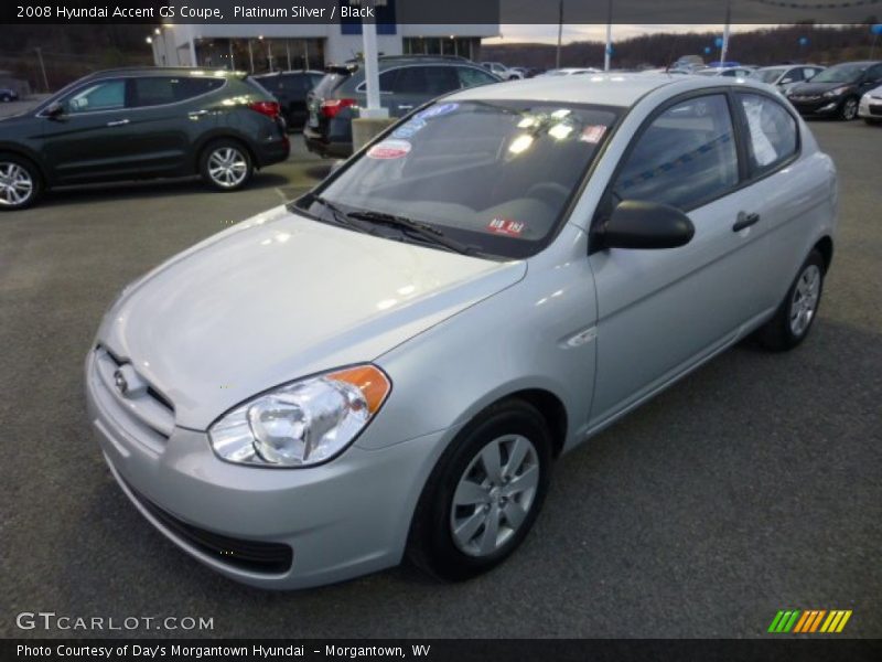 Platinum Silver / Black 2008 Hyundai Accent GS Coupe