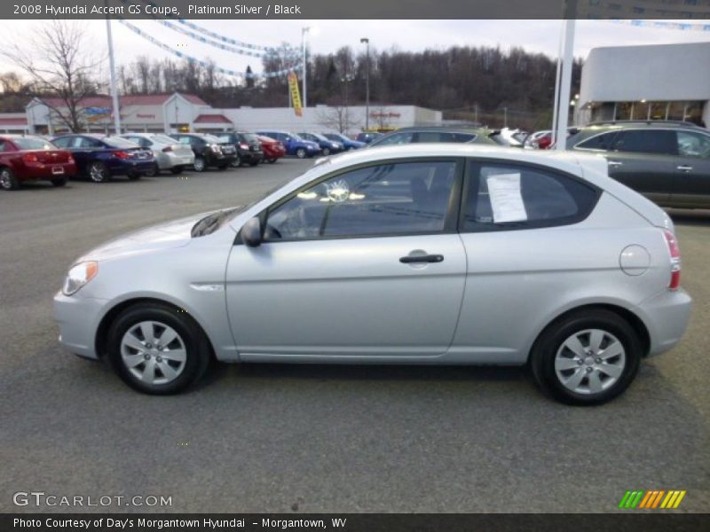 Platinum Silver / Black 2008 Hyundai Accent GS Coupe