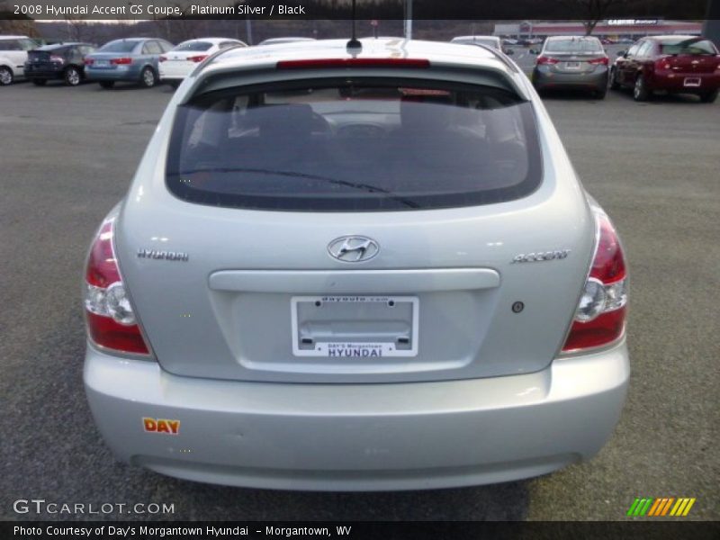 Platinum Silver / Black 2008 Hyundai Accent GS Coupe
