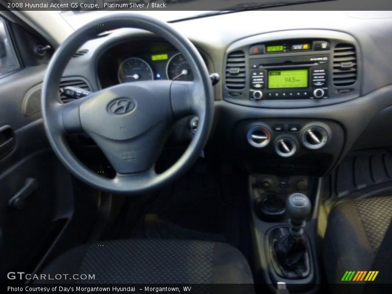 Platinum Silver / Black 2008 Hyundai Accent GS Coupe