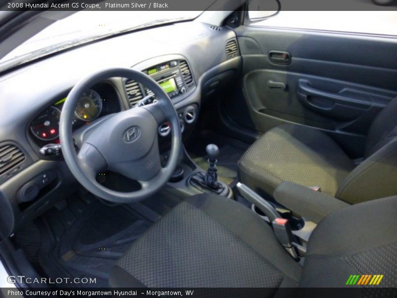 Platinum Silver / Black 2008 Hyundai Accent GS Coupe