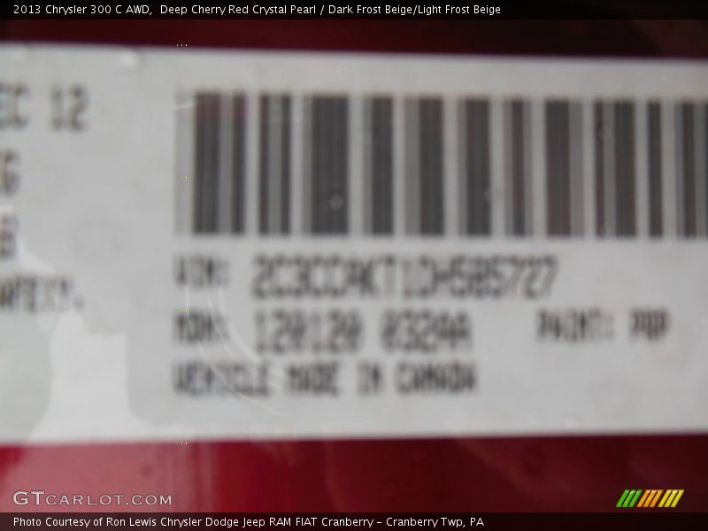 Deep Cherry Red Crystal Pearl / Dark Frost Beige/Light Frost Beige 2013 Chrysler 300 C AWD